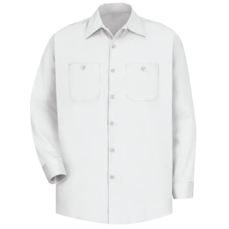 Mns Ls White Dp Cotton Workshirt,XL