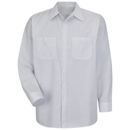 Mns Ls Ch/Wh Stripe Workshirt,L