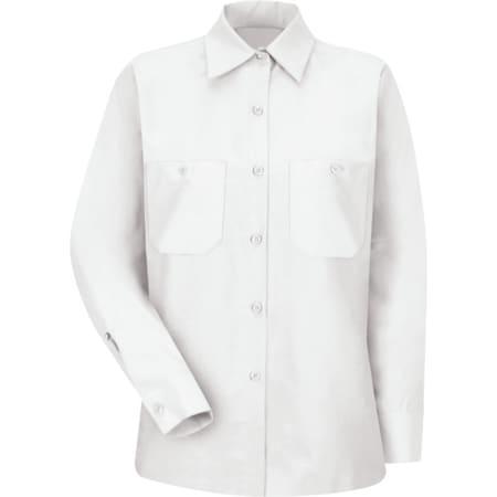Female L/S White Workshirt 65/35,L