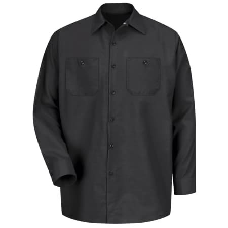 Mens Ls Black Poplin Workshirt,M