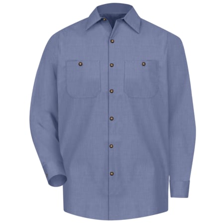 Mns Ls Blue/Lt Blue Workshirt,XL