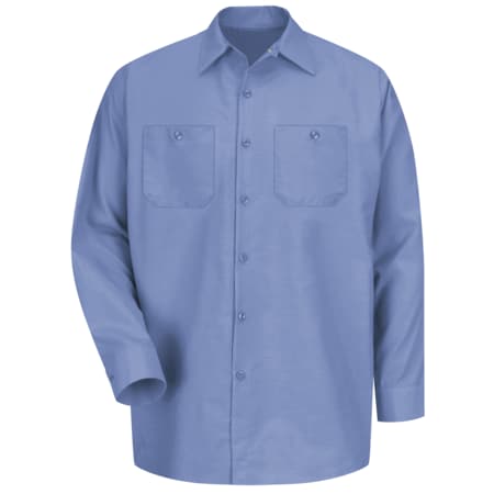 Mens Ls Lt Blue Poplin Work Shirt,5XL