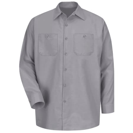 Mens Ls Silver Gy Poplin Workshirt,XL