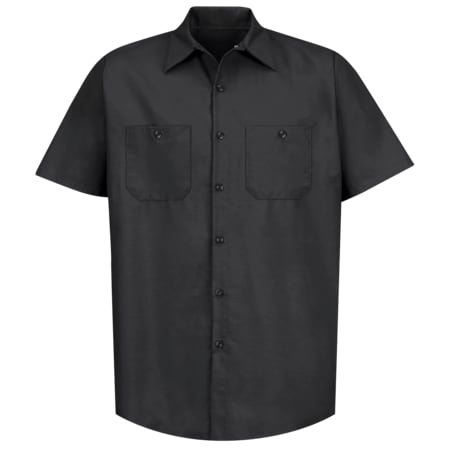 Mns Ss Black Poplin Work Shirt,XL