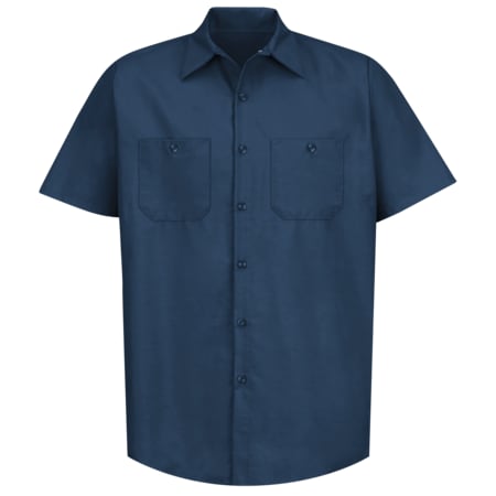 Mens Ss Navy Poplin Work Shirt,4XL