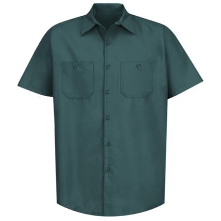 Mens Ss Spruce Grn Poplin Wrk Shirt,XL