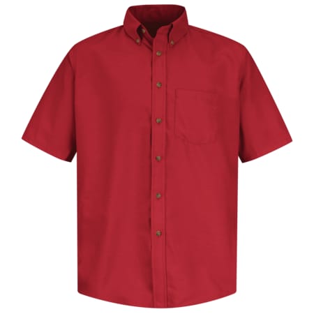 Mns Ss Button Down Poplin Shirt-Rd,XXL