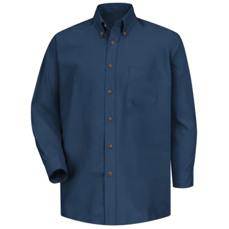 Mns Ls Button Down Poplin Shirt-Nv,XL