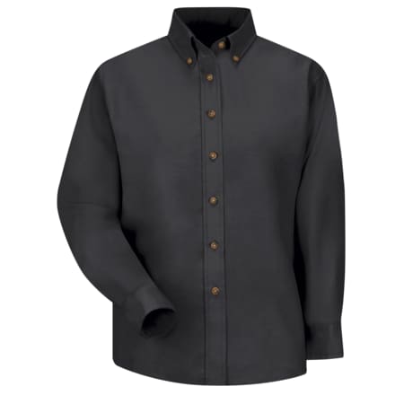 Wms Ls Button Down Poplin Shirt-Bk