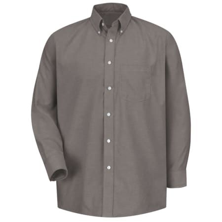 Mens Grey Ls Dress Shirt 60/40