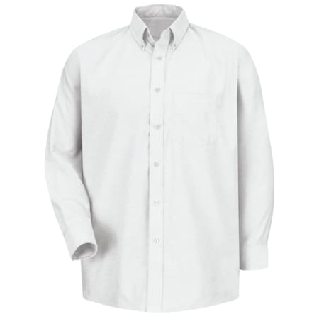 Mens White Drs Shirt 60/40 Oxf L/Sl