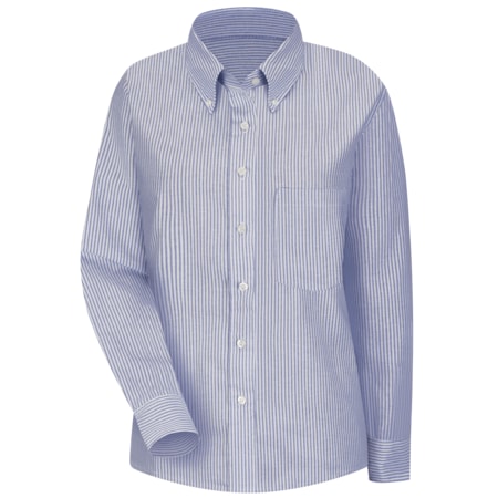 Wmns Blu/Wh Str Drs Shirt 60/40 Oxf