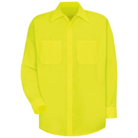 Ls Hi-Vis Yellow Workshirt,XL
