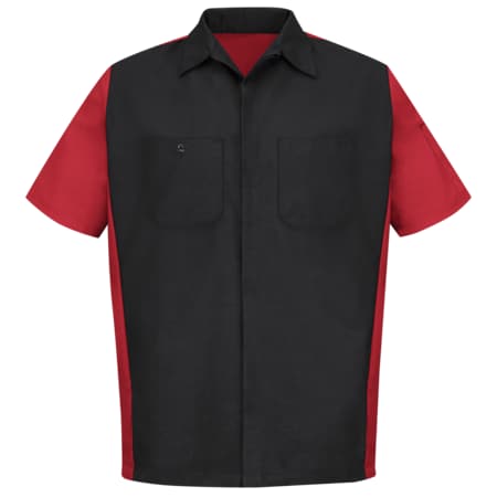 U Ss 65/35 Crew Shirt - Blk/Red,L
