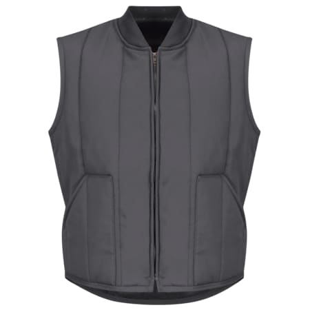Mns Charcoal Quilted Vest Patch Pkt