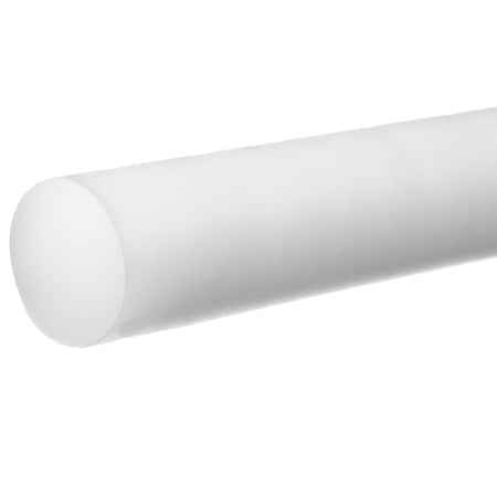 White Acetal Plastic Rod 3 Ft L, 4 In Dia.