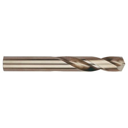 Screw Machine Length Drill Bit, W Size, 135 Degrees Point Angle, Cobalt Steel, Straw Finish