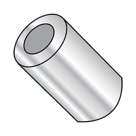 Round Spacer, Plain Aluminum, 5/16 In Overall Lg, #6 Inside Dia