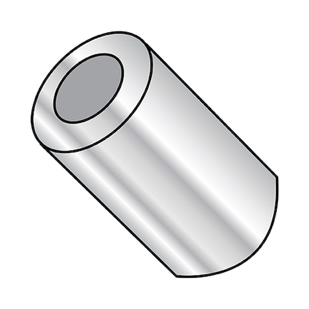 Round Spacer, #10 Screw Size, Aluminum, 1/2 In Overall Lg