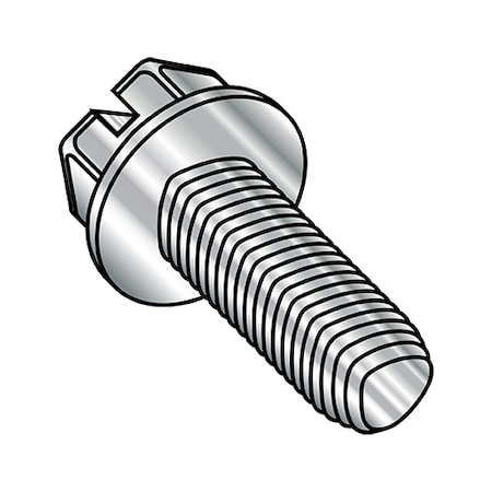 Self-Drilling Screw, #8-32 X 1/2 In, Plain Stainless Steel Hex Head Slotted Drive, 10000 PK