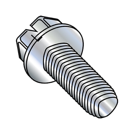 Thread Cutting Screw, #10-32 X 1/4 In, Zinc Plated Steel Slotted Head Slotted Drive, 10000 PK