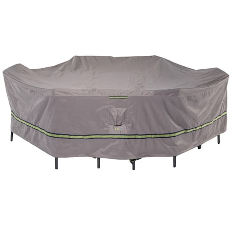 Soteria Grey RainProof Patio Rectangle Table Set Cover, 109x84