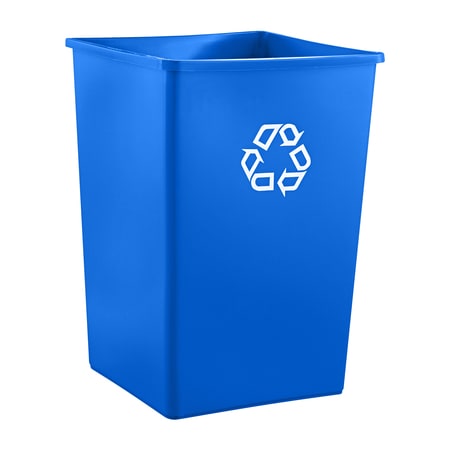 Square Square Recycling Container,35 Gal.,19-, Blue, Plastic