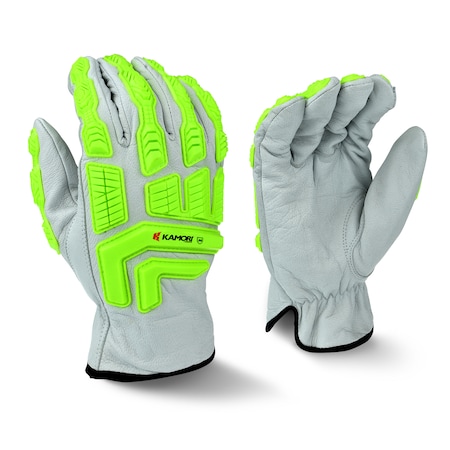 Cut Resistant Impact Gloves, A4 Cut Level, Uncoated, M, 1 PR