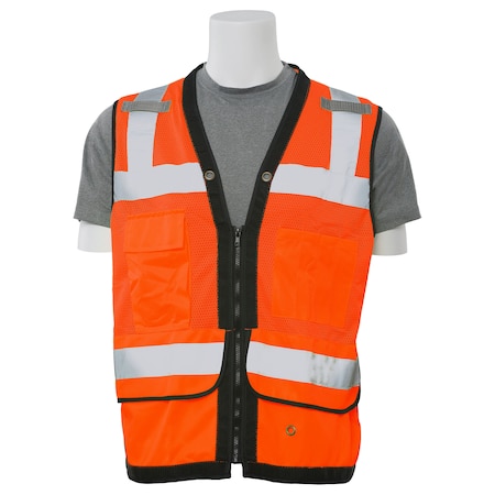 Surveyor Vest,Premium,Orange,5X