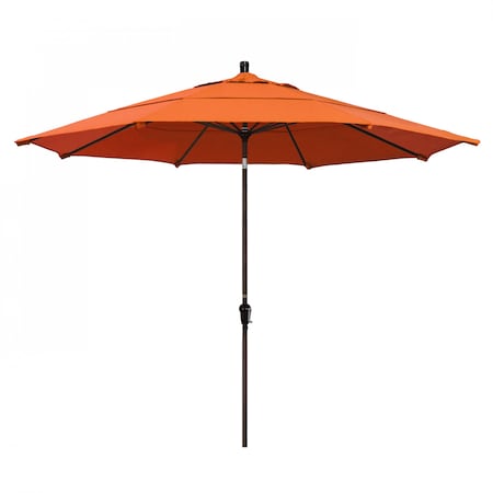 Patio Umbrella, Octagon, 110.5 H, Sunbrella Fabric, Tangerine