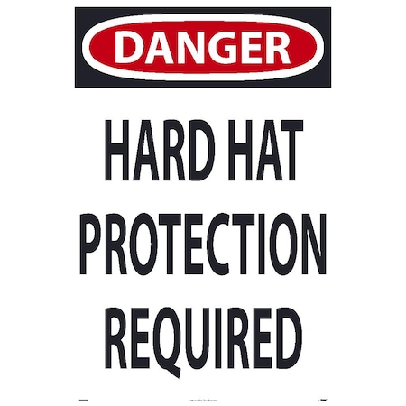 Danger Hart Hat Protection 36x24 Sign