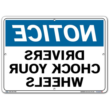 Polystyrene Sign, 10-1/2 H, 14-1/2 W, Polystyrene, Rectangle, English, SI-N-09-C-PS-040