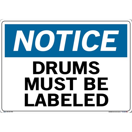 Vinyl Label Sign, 14-1/2 H, 20-1/2 W, Vinyl Label, Rectangle, English, SI-N-63-E-LB-011