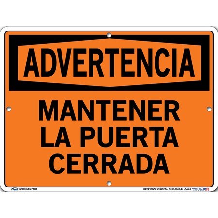 Sign-Warning-50,12.5x9.5,Aluminum,.040