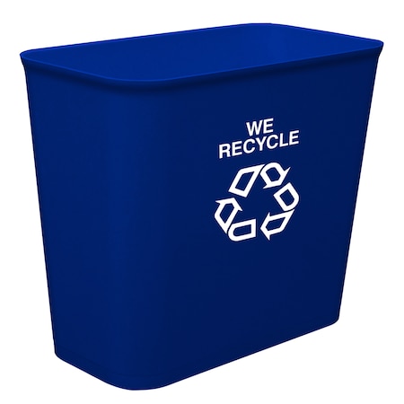 MBI Blue Wastebasket W/Recycle Logo,27