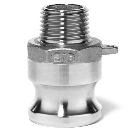 Cam And Groove Fitting, 316SS, F, 2 Adapter X 2 Male NPT