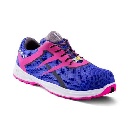 Stella Safety Shoe, Slip Resistant, Blue/Pink, Women's Size 10