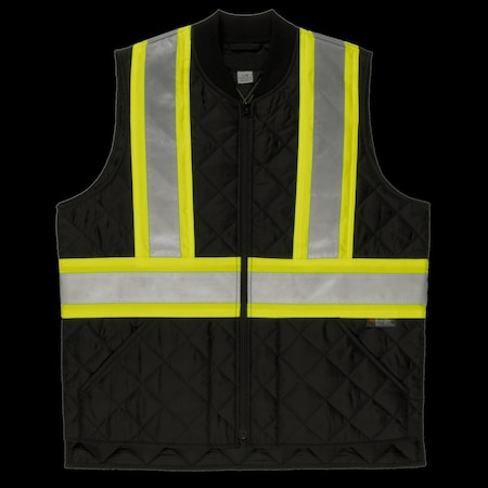 Quilted Safety Vest,SV051-BLACK-XL