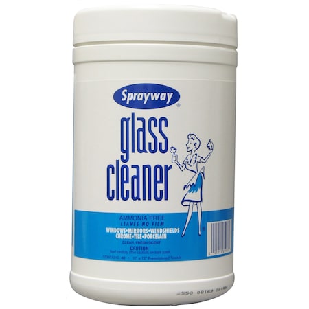 Glass Cleaner Wipe, 10x12, White