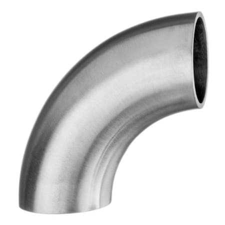 Sanitary Fitting, Butt Weld, 304SS Polished, Short 90° Elbow, 1/2