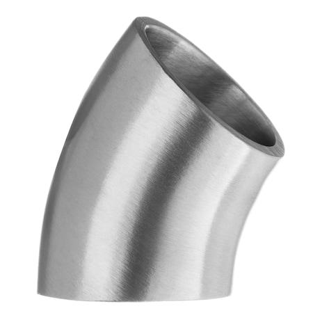 Sanitary Fitting, Weld, 304SS Polished, Short 45 Elbow, 2-1/2, Standards: 3A 63-03
