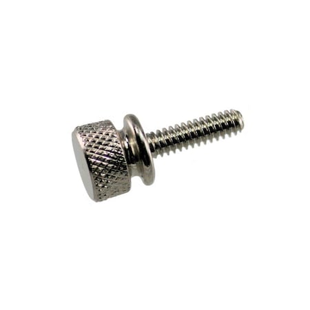 Thumb Screw, #10-32 Thread Size, Round Washer, Nickel Plated Brass