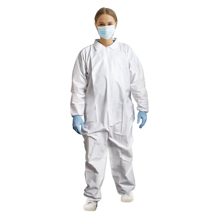 Coverall White,5XL, 25 PK