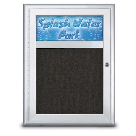 Single Door Radius Corkboard With Header