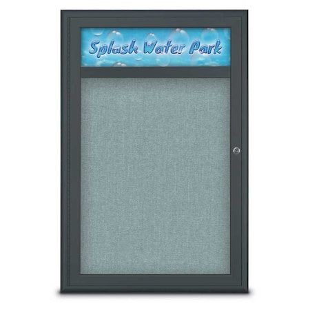 Single Door Radius Corkboard With Header