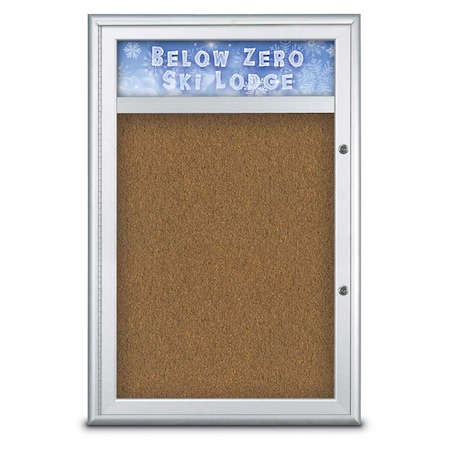 Single Door Radius Plus Corkboard,Hdr,24