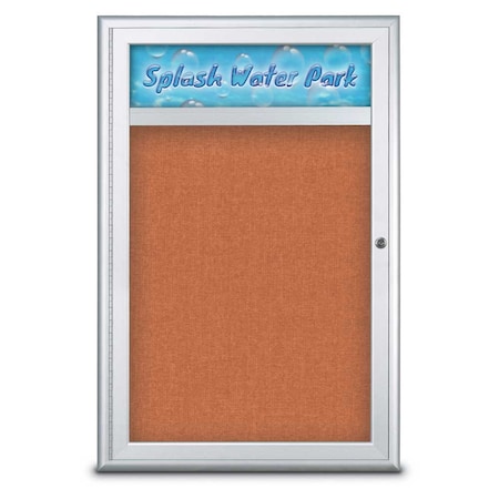 Single Door Radius Corkboard With Header