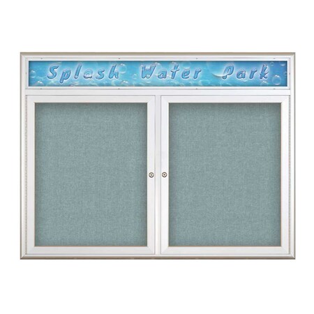 Double Door Radius Corkboard With Header