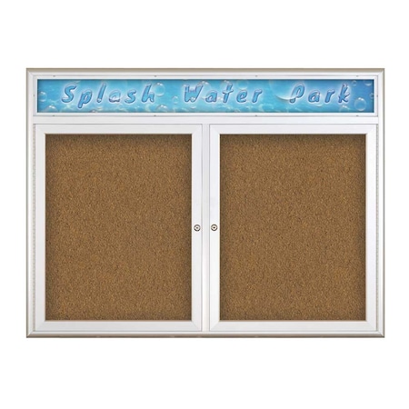 Double Door Radius Corkboard,Header,42