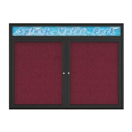 Double Door Radius Corkboard With Header